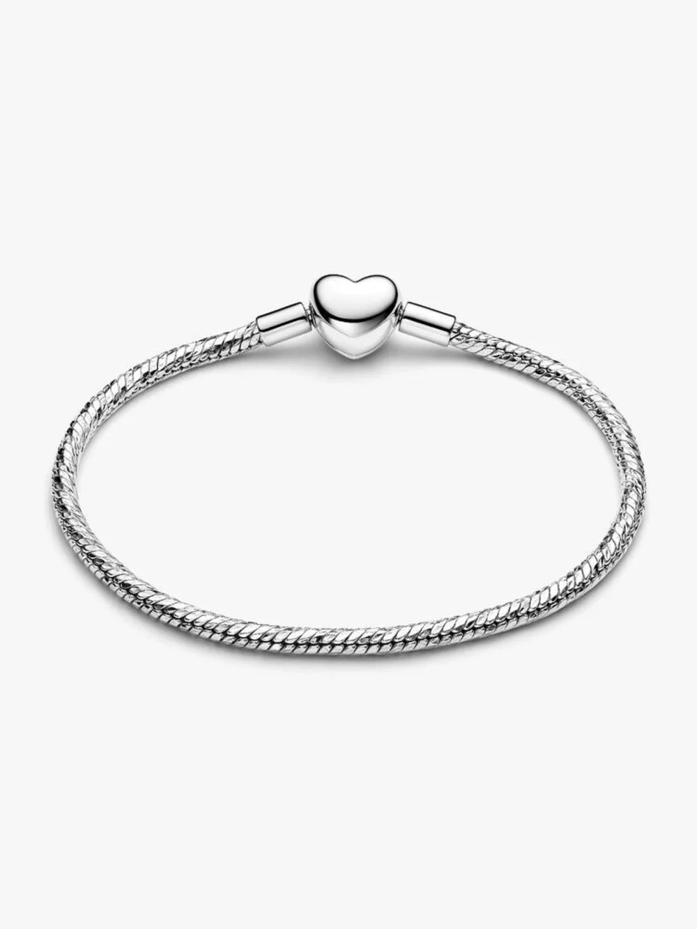 Pandora Heart Clasp Faceted Snake Chain Bracelet
